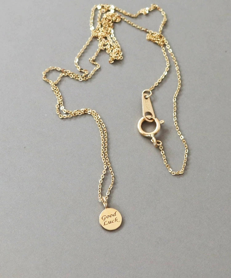 "Good Luck" Round Charm Necklace