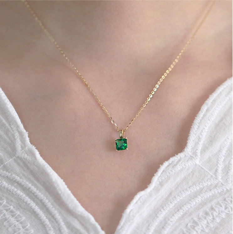 Emerald Glacier Charm Necklace