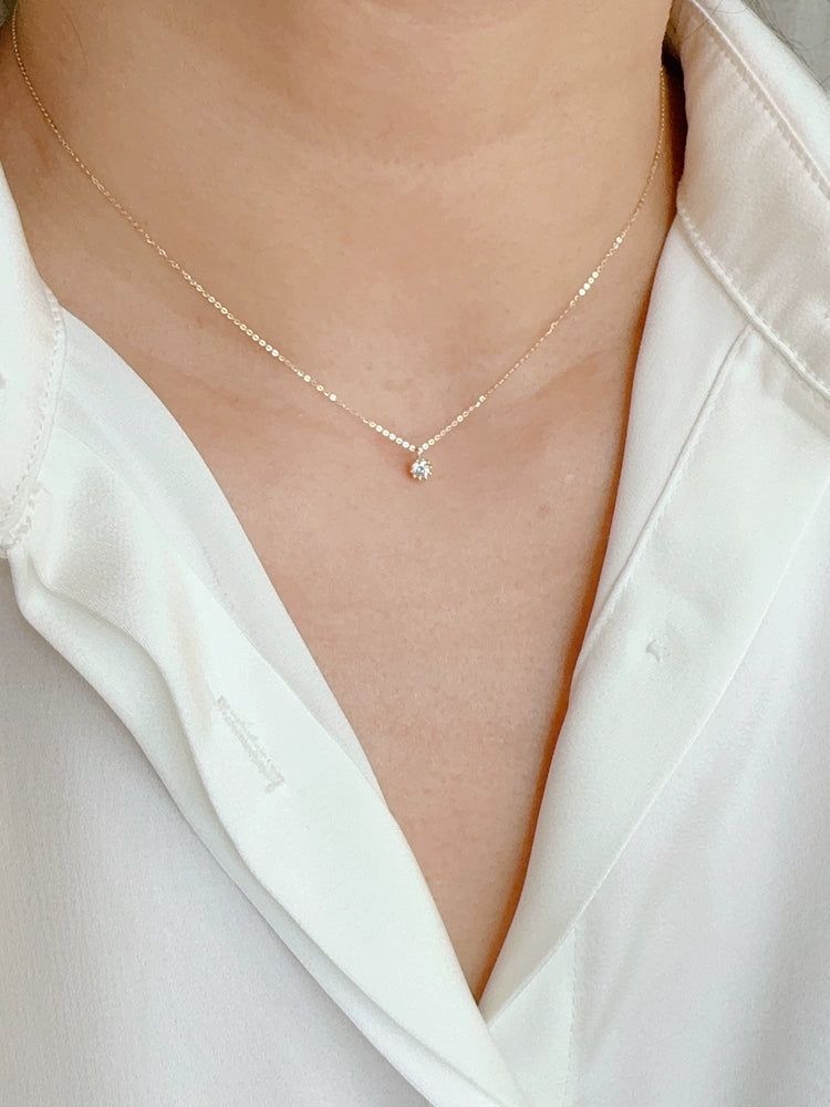 Beaded Caged Moissanite Necklace