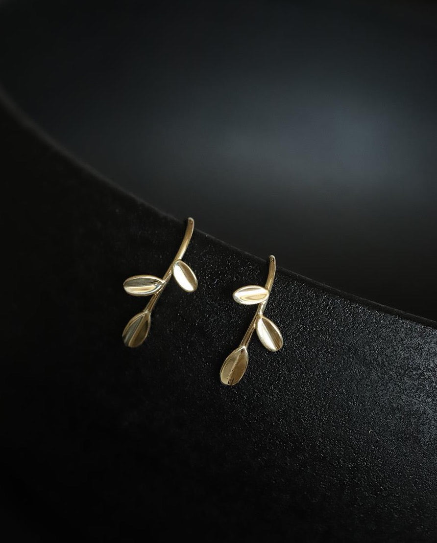 Vine Leaf Hook Earrings