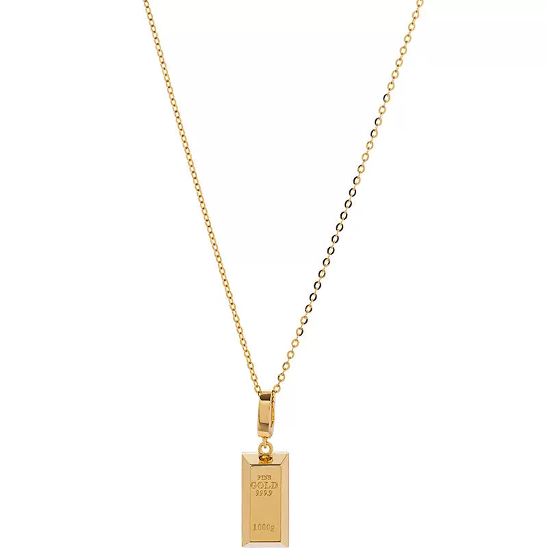 Detachable Thick Bail Gold Bar Charm Pendant