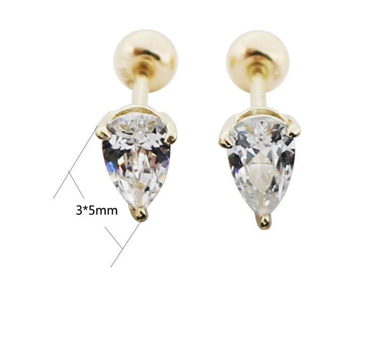 Lozenge Moissanite Stud Earrings