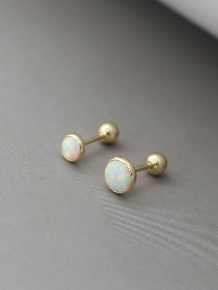 Opal Stone Stud Earrings