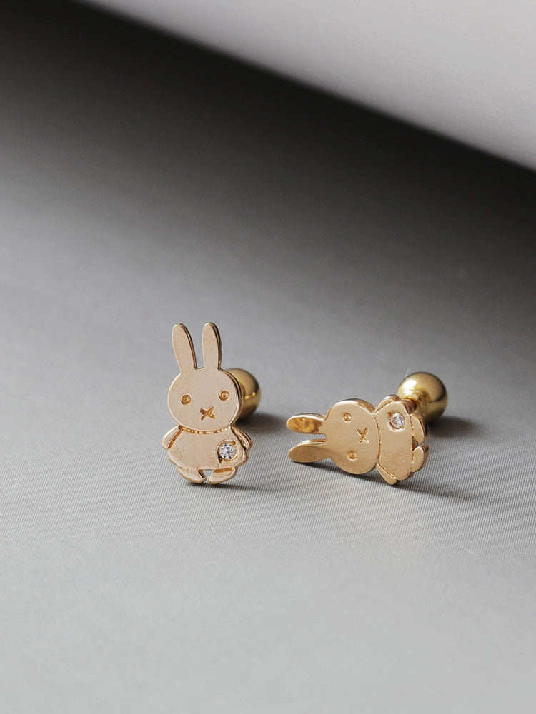 Sweetheart Rabbit Stud Earrings