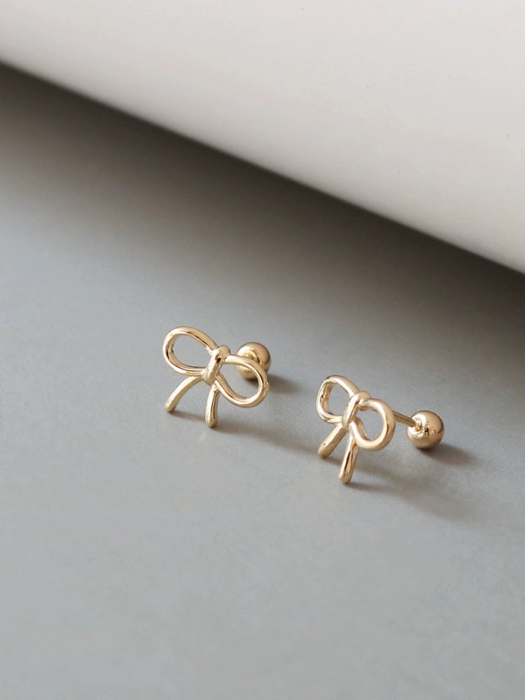 Tie Bow Stud Earrings