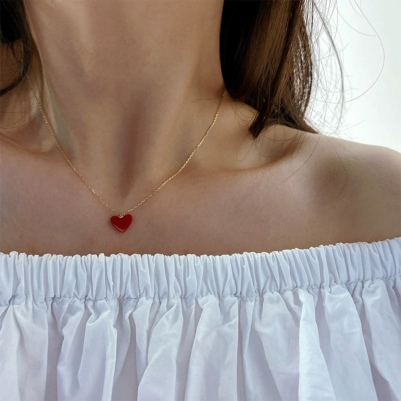 Red Acrylic Heart Necklace