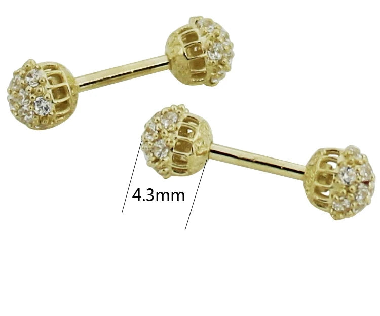 Twin Cluster Barbell Stud Earrings