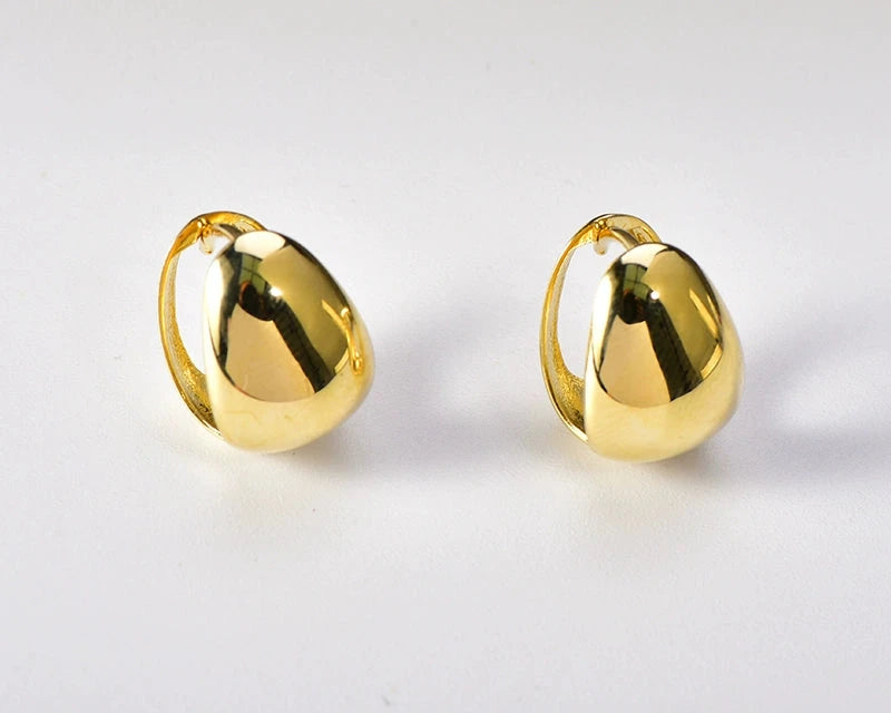 Polished Egg Hoop Earrings