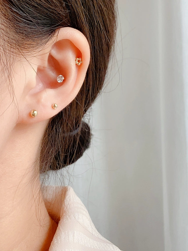 Disco Barbell Stud Earrings