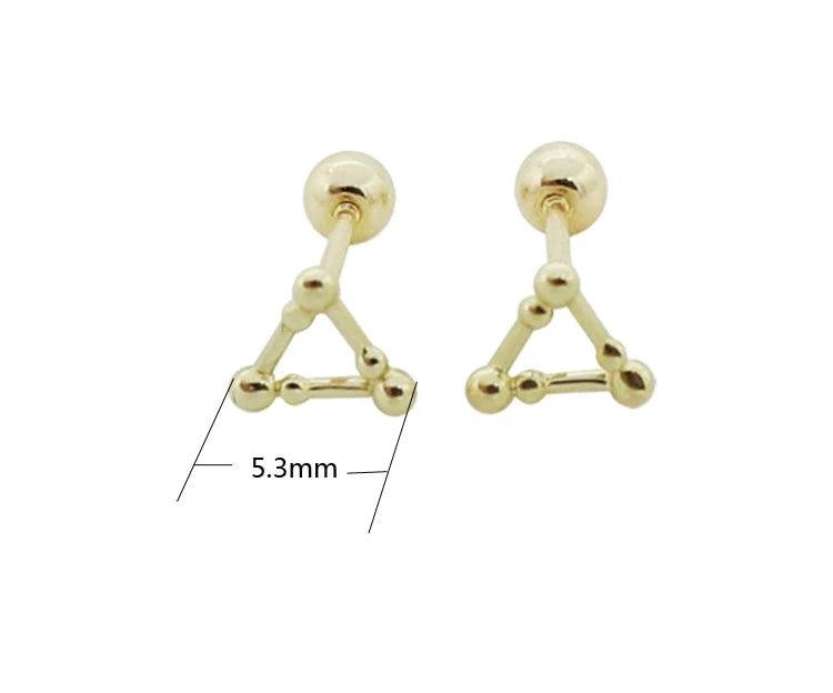 Guilloche Triangle Stud Earrings