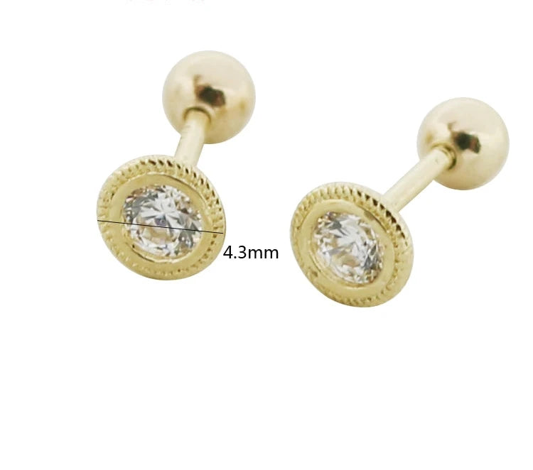 Ribbed Dish Moissanite Stud Earrings