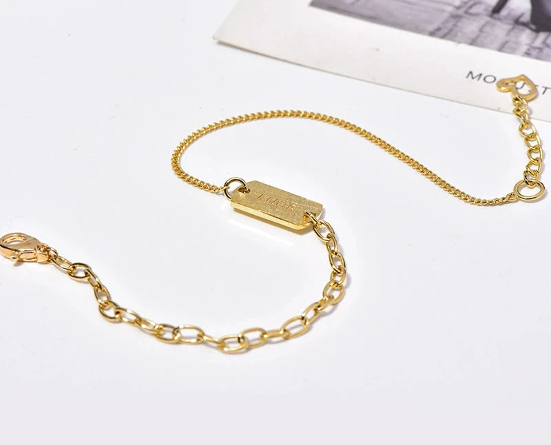 Luck Tag Asymmetric Chains Bracelet