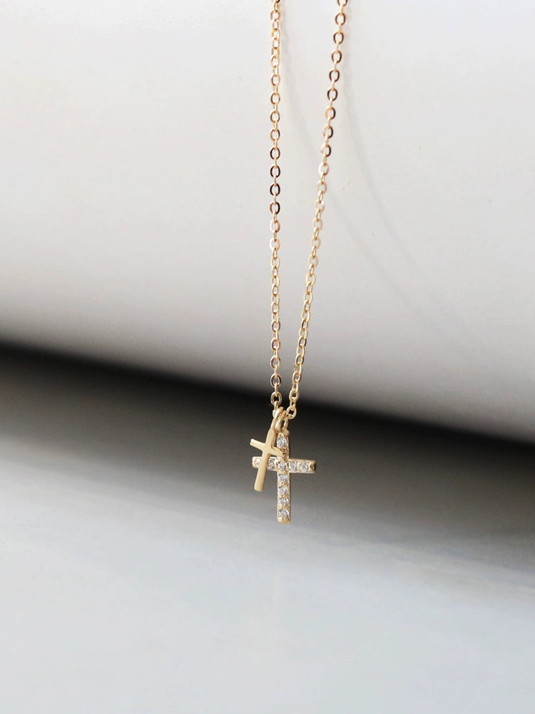 Double Cross Necklace