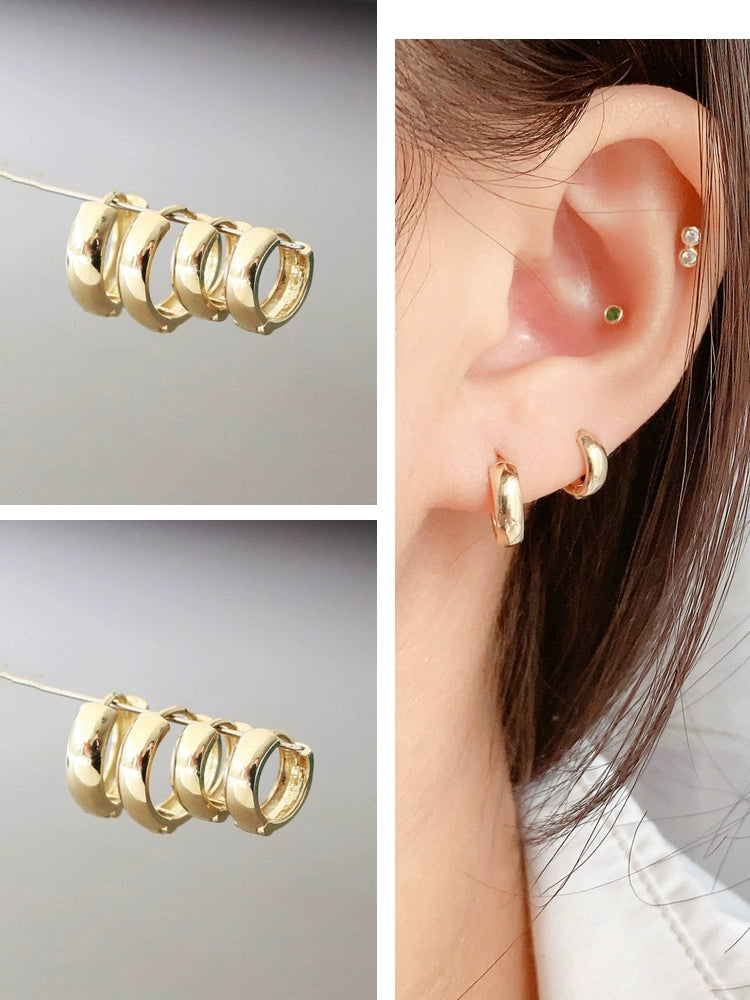 Round Thick Hoop Earrings