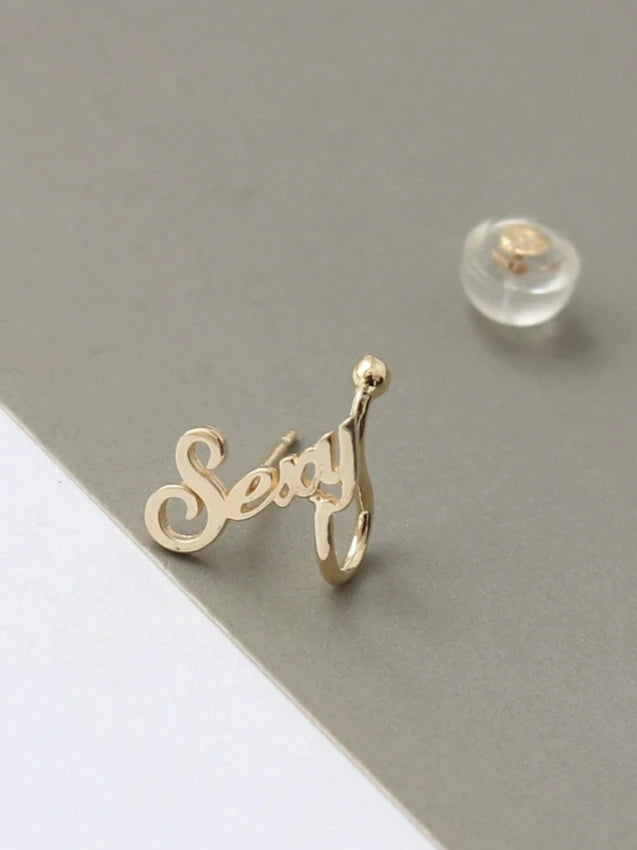 'Sexy' Lobe Cuff Stud Earrings