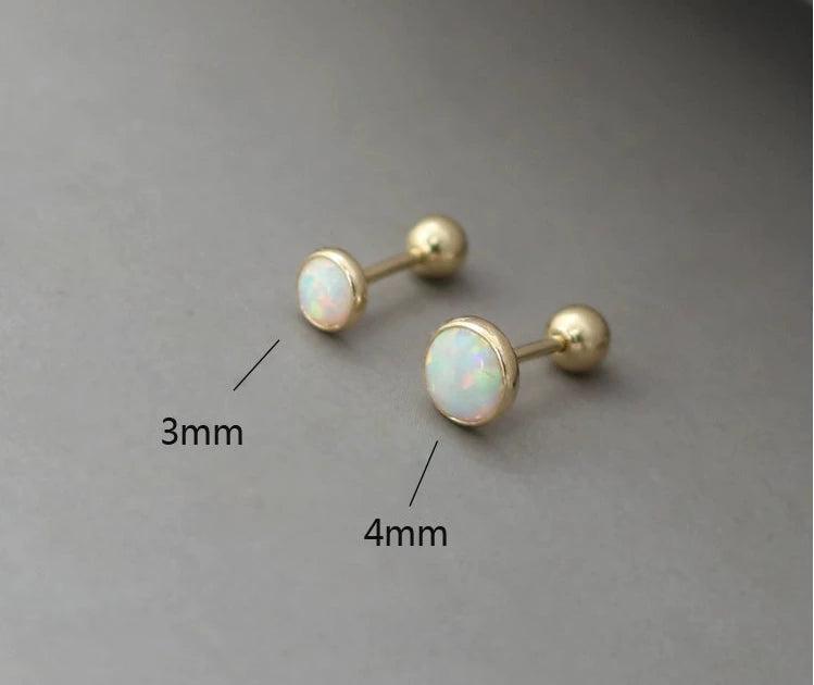 Opal Stone Stud Earrings