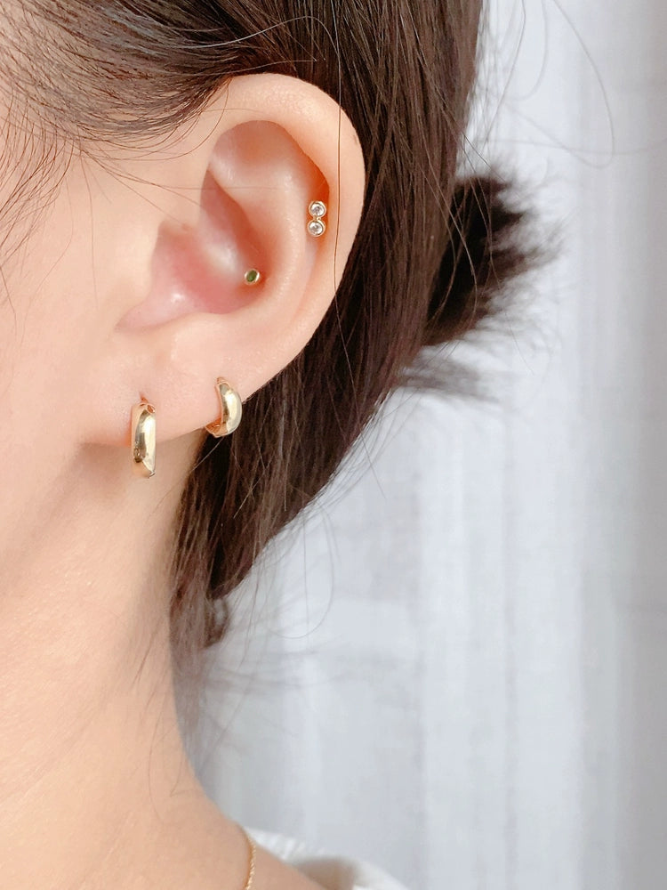 Round Thick Hoop Earrings