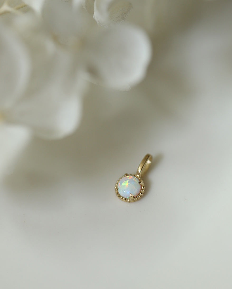 Opal Stone Charm Necklace