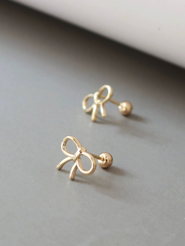 Tie Bow Stud Earrings