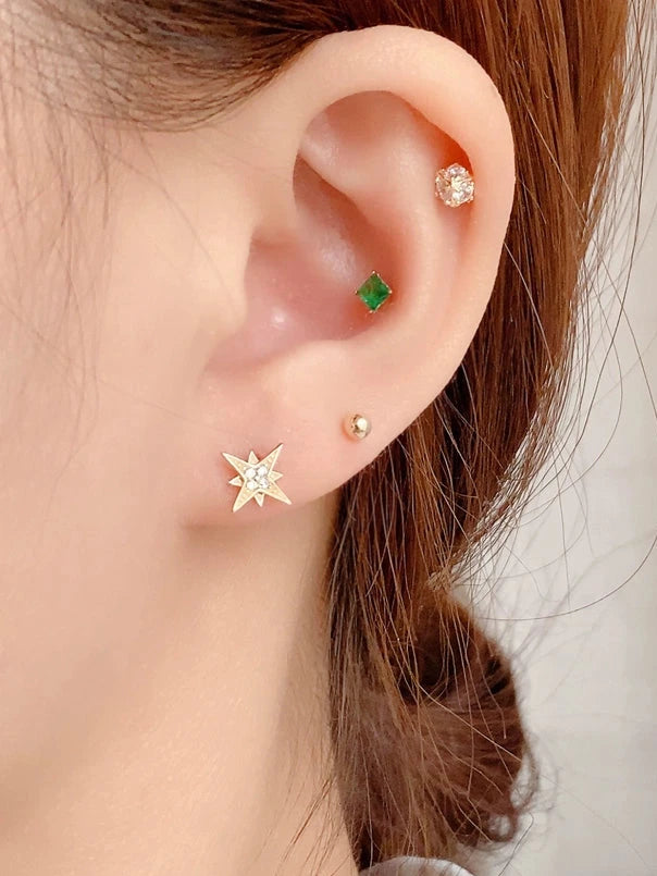 Octagonal Star Stud Earrings