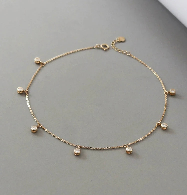 Hanging Bezel Bracelet/ Anklet