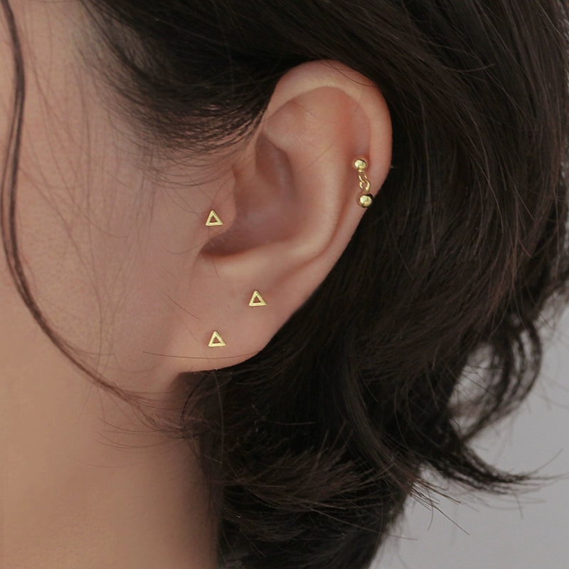 Dome Drop Stud Earrings