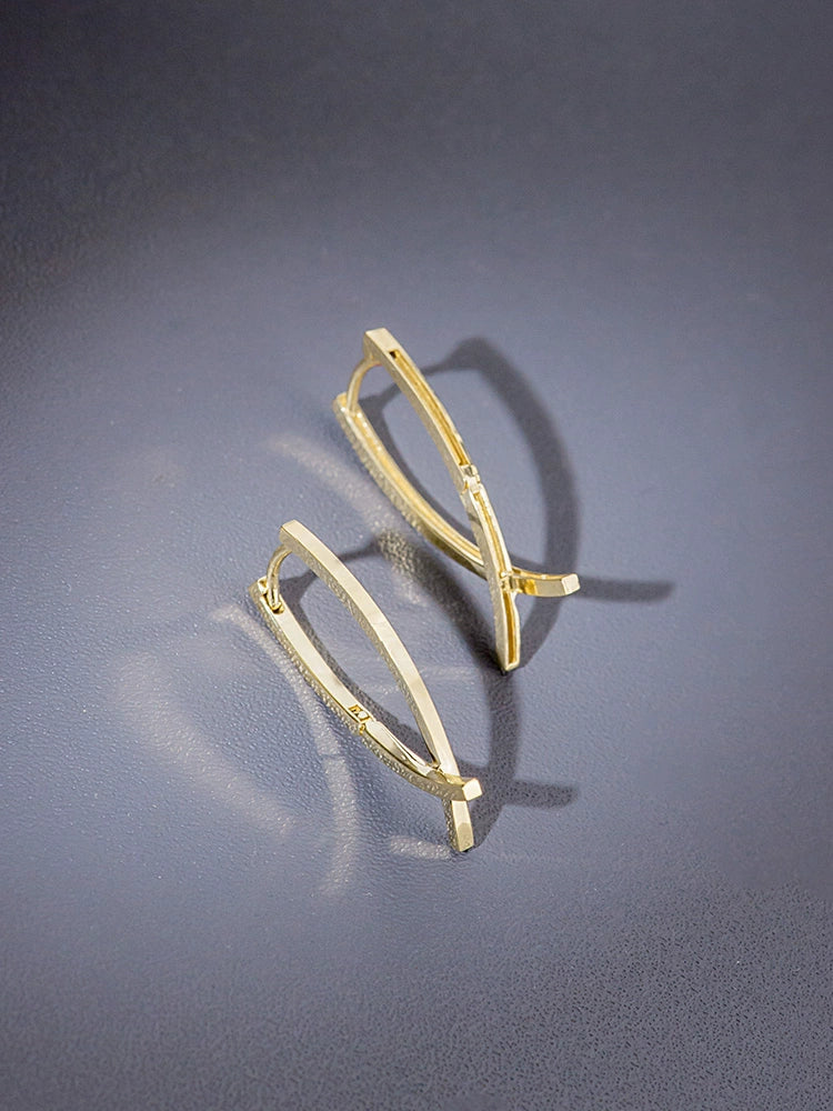 Cross Arch Hoop Earrings