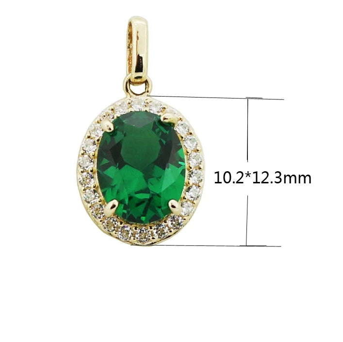 Classy Emerald Oval Charm Pendant