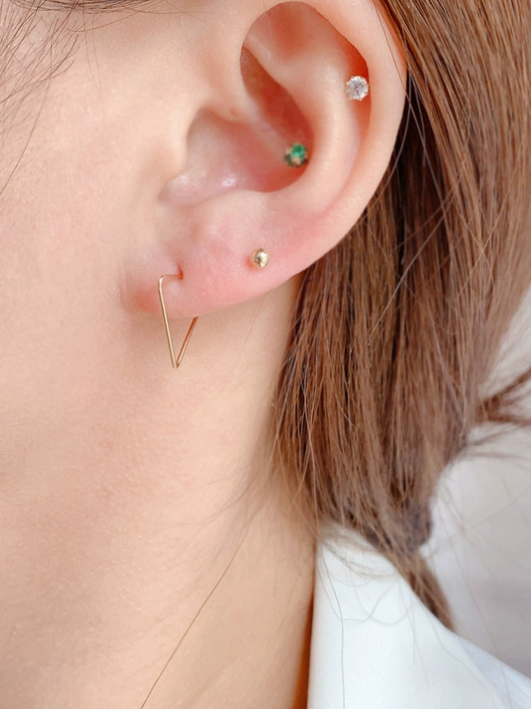 Fine Triangle Hoop Earrings