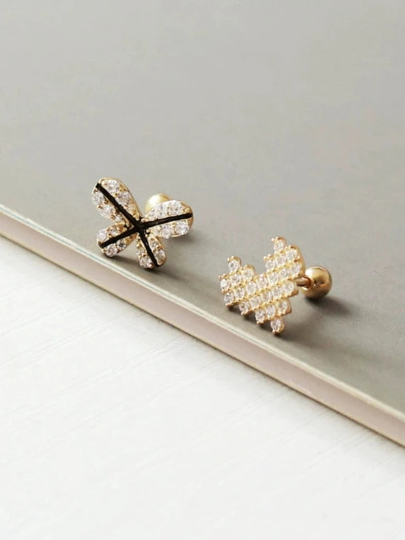 Heart & Butterfly Lights Stud Earrings