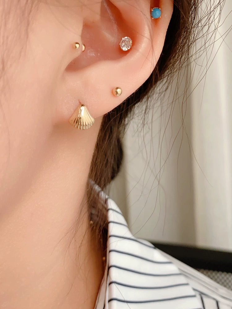 Shell Curve Stud Earrings