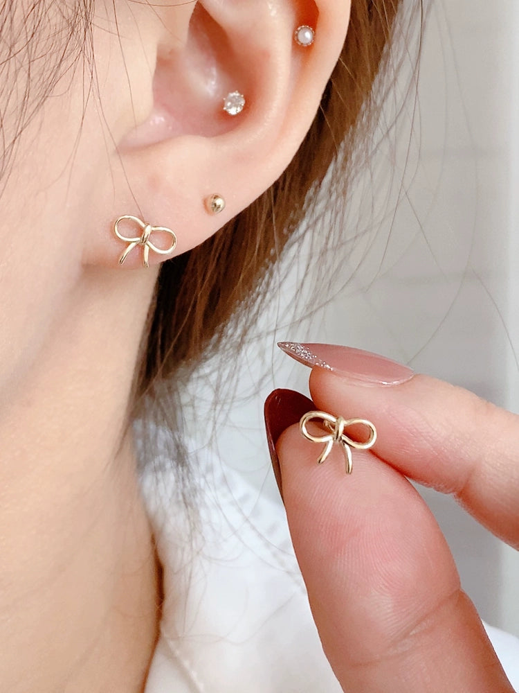 Tie Bow Stud Earrings