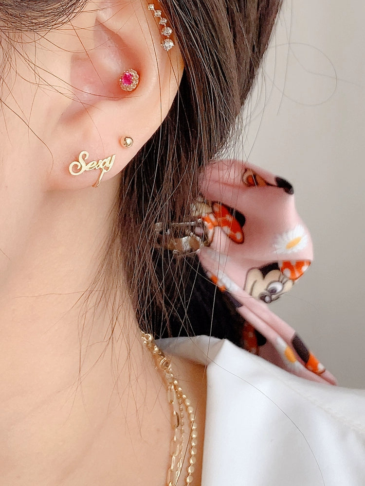 'Sexy' Lobe Cuff Stud Earrings