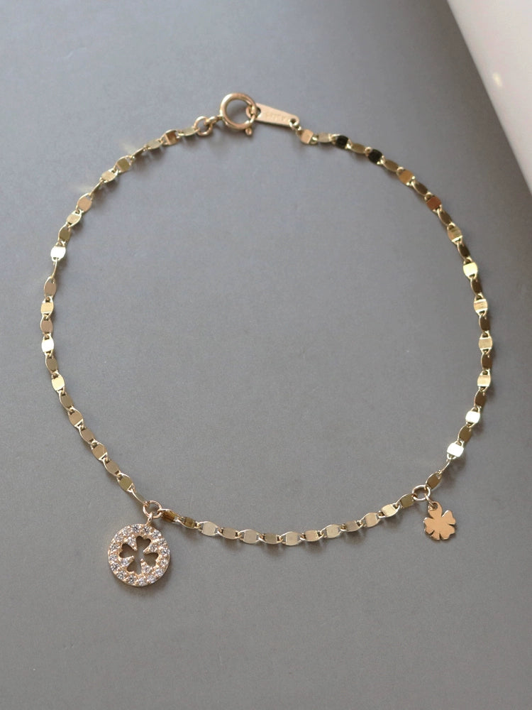 Clover Coin Sequinned Chain Bracelet