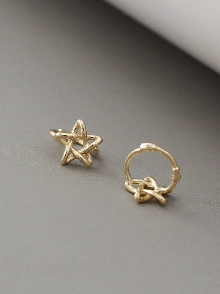 Origami Star Huggie Hoops