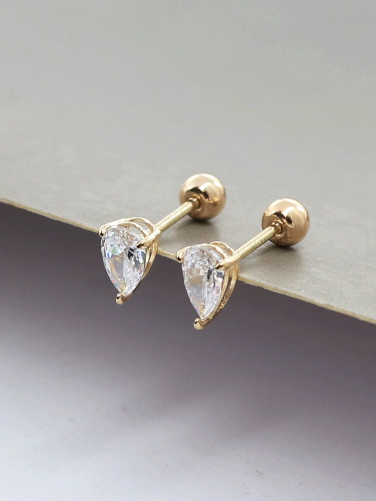 Lozenge Moissanite Stud Earrings