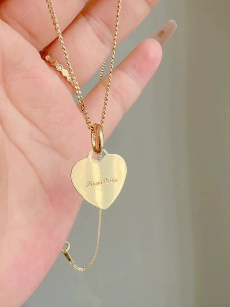 Bella Heart Plate Charm Pendant