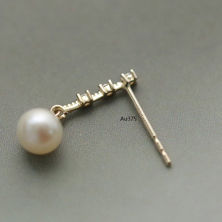 Crystal Pearl Drop Stud Earrings