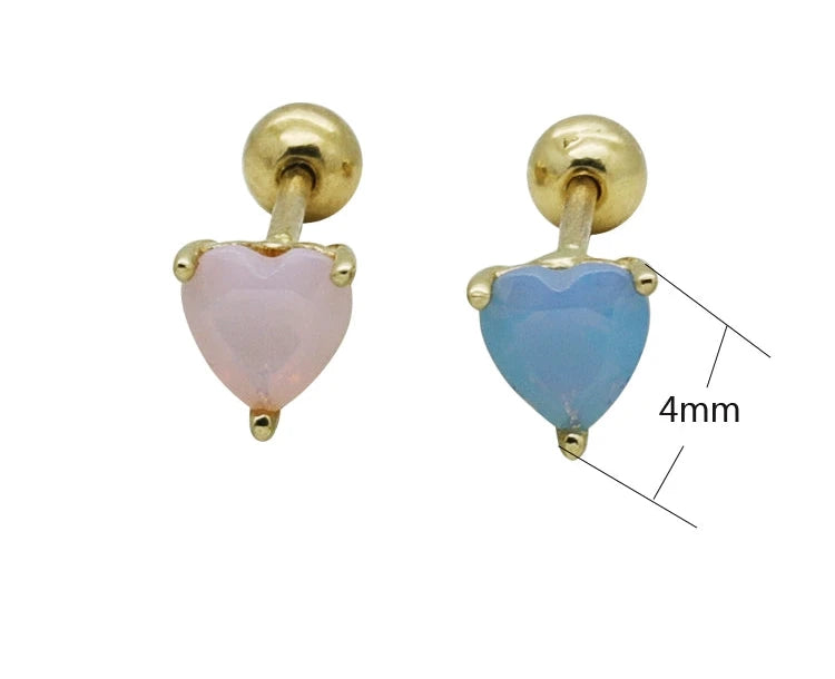 Candy Heart Topaz Stud Earrings