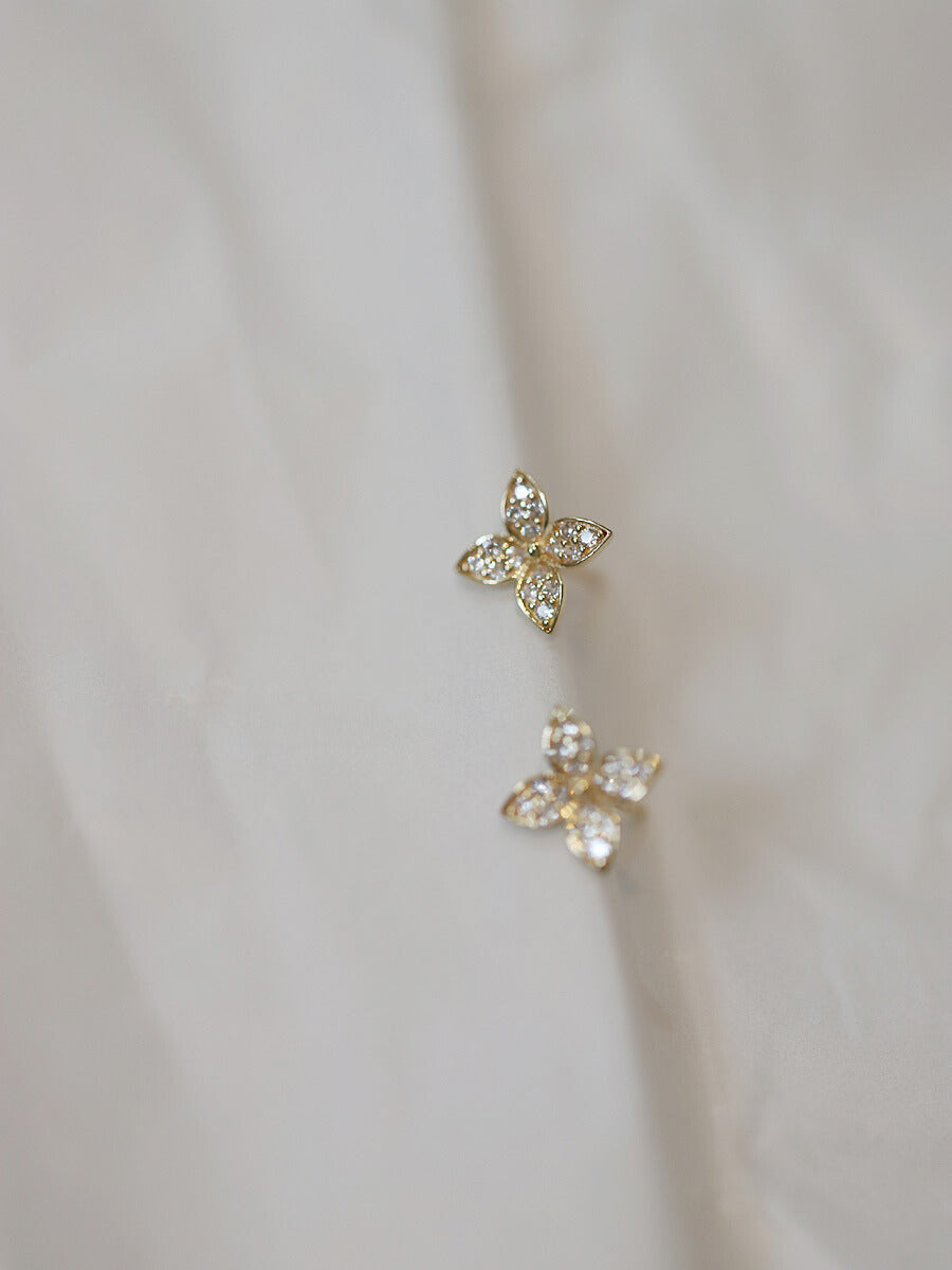 Crystal Flower Stud Earrings