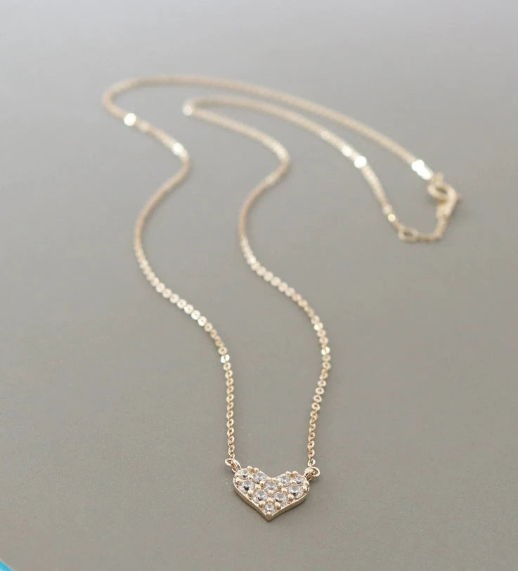 Studded Bing Love Heart Necklace