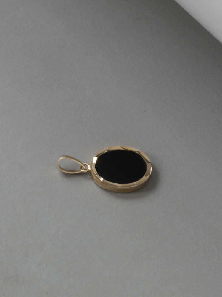 Black Oval Charm Pendant