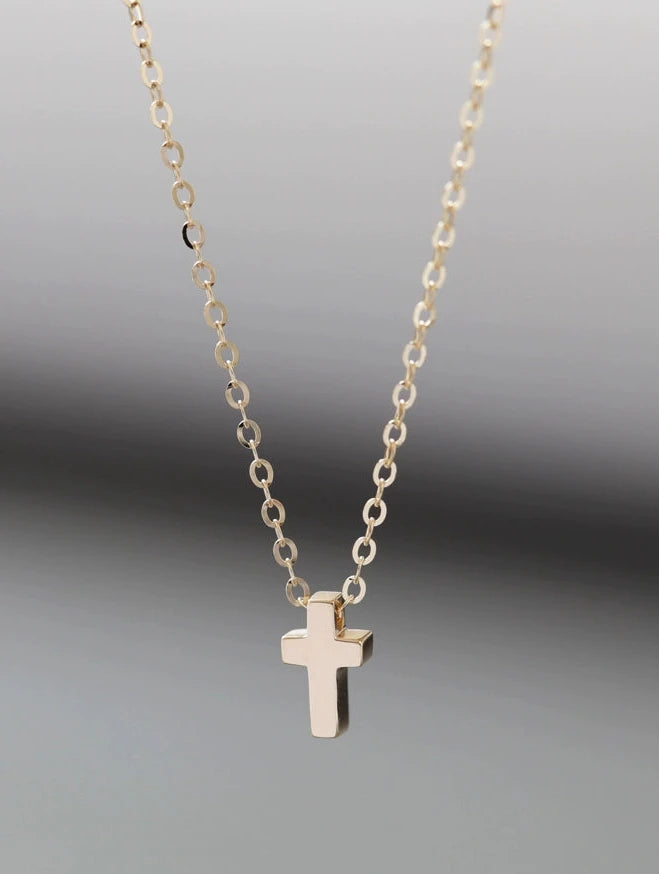 Mini Block Cross Necklace