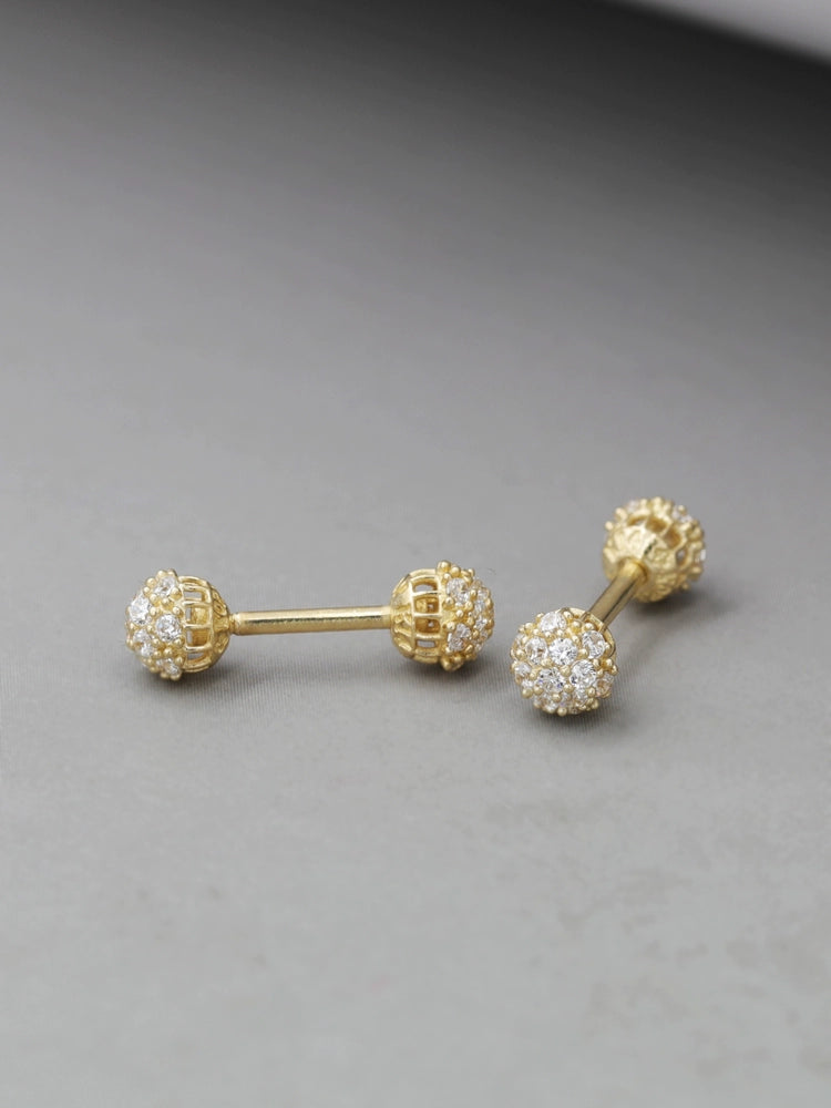 Twin Cluster Barbell Stud Earrings