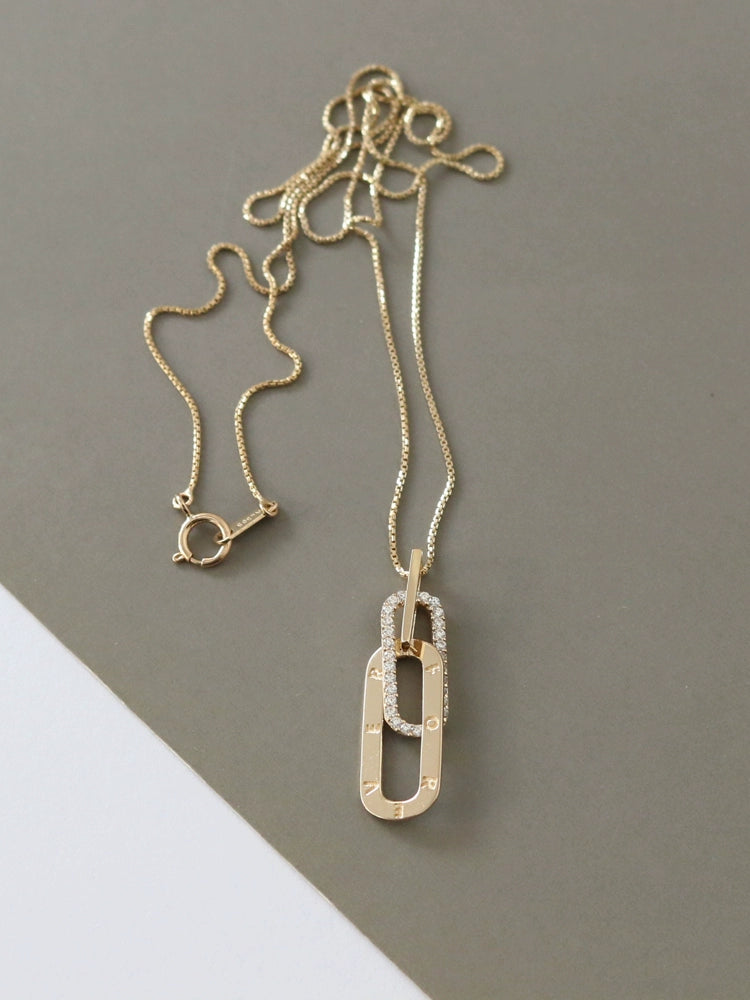 'Forever' Paperclip Charm Necklace