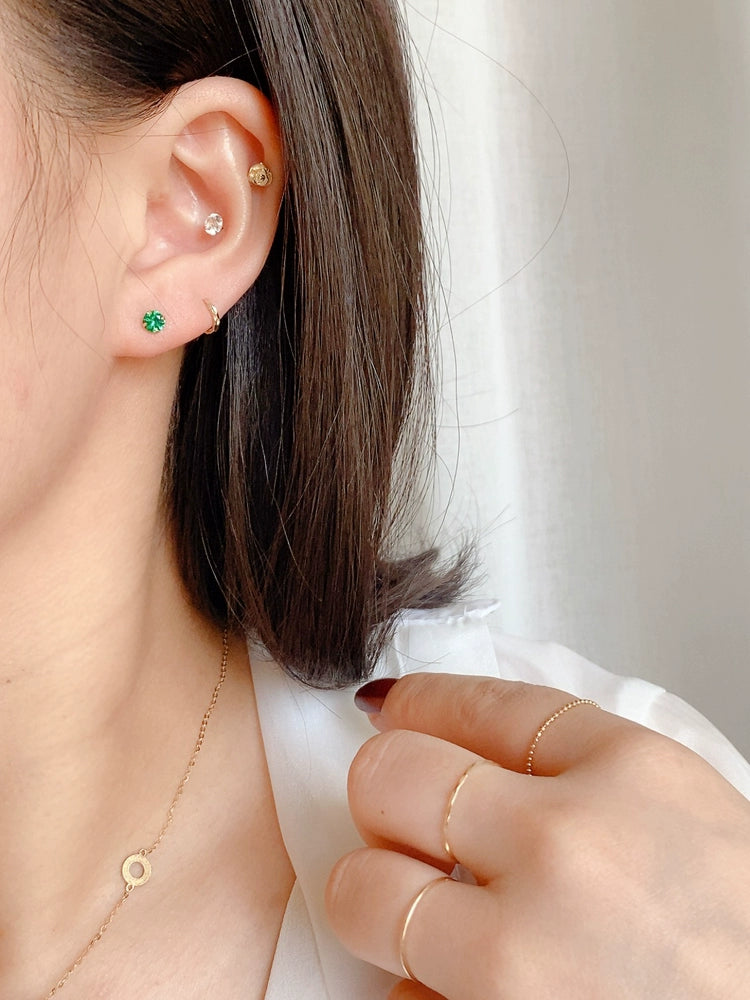 Four Claw Green Gem Stud Earrings