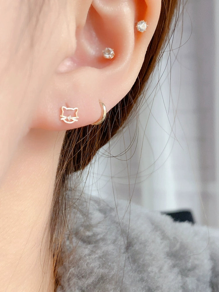 Bear & Cat Stud Earrings