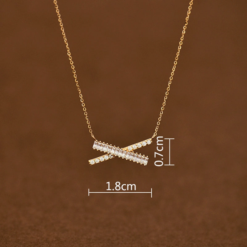 Jagged Panel Cross Necklace