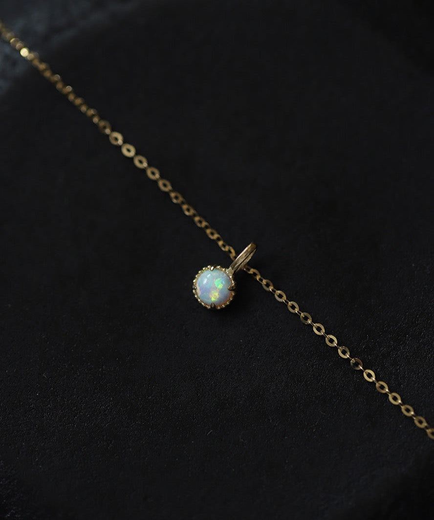 Opal Stone Charm Necklace