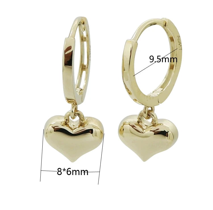 Alpha Heart Charm Huggie Hoops